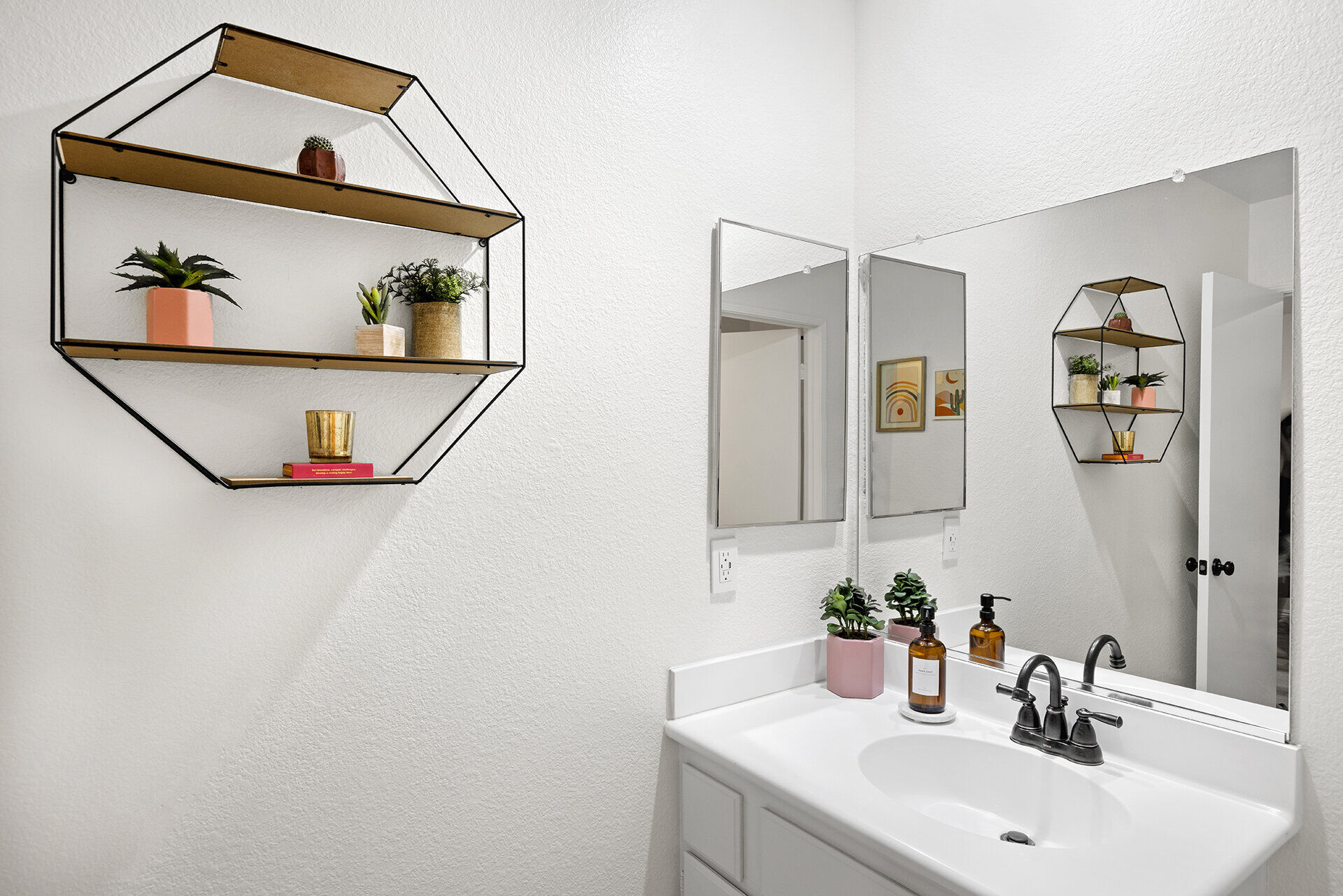 Sunset view from pool area with mountain silhouette